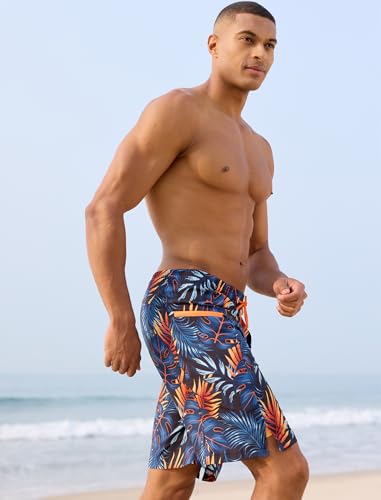APTRO 2 in 1 Men's Swim Trunks 9" with Zipper Pockets Bathing Suit Built-in Board Shorts Swimwear Long Shorts3