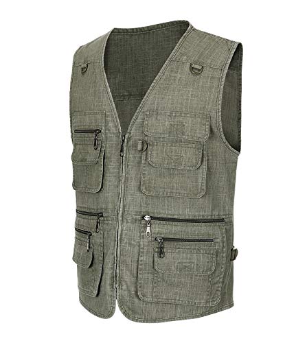 Image of Mens Outdoor Fishing Vest Safari Travel Photography Vests Jacket Multi Pocket