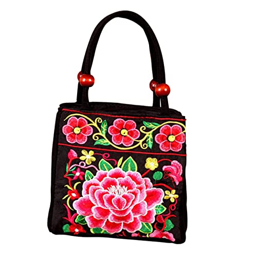 CALLARON Bolsos De Lona Bolsos De Mano De Las Mujeres Bordado Women Tela Bolso De Mujer Vintage Retro Señoras Púrpura