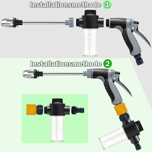 FLYGRRIV Power Jet Hochdruckpistole, Gartenbrause 360° Drehbare Düse, Powerjet Erfahrungen, Regulierbarer Wasserdruck, Hochdruckdüse für Gartenschläuche, Autowäsche, Bodenreinigung