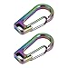 Carabiner Clip, Quick-Release Snap Hook Keychain (2-Pack), Rust- Lightweight 30. mm Camping & Hunting Gear Accessory for Hiking, Fishing, and Daily Use(Colorful)