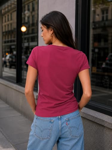 Image of London Hills tops for woman | tshirt for woman | t shirt for womans| tops for women western | western tops for woman's | women t shirt | women tees | gym tshirt for women workout | t shirts Round Neck