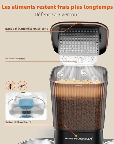 Distributeur croquettes chat automatique 3.5L programmable avec minuterie