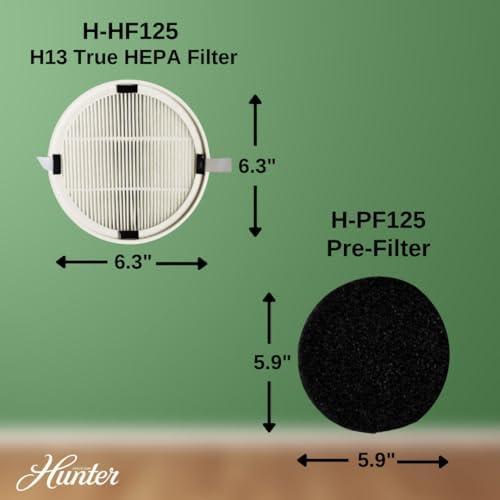 Replacement H-HF125-VP Filter Value Pack for Hunter HP125 AirX Digital Air Purifiers - Thumbnail 2
