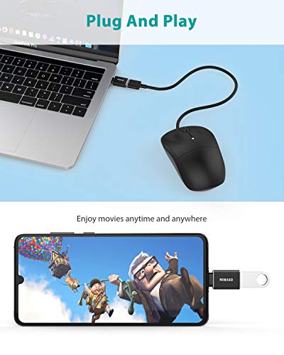 Nimaso Adattatore USB C a USB 3.0 [OTG - 4 Pezzi ] Alluminio Connettore Adattatore Tipo-C a USB A per Trasmissione Dati e Caricare per MacBook PRO 2017/2016, Google Chromebook Pixel, Nokia N1