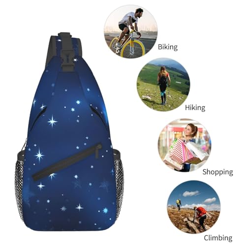 Mochila Crossbody MyPiky con Estampado Estrellas Azul miniatura 6