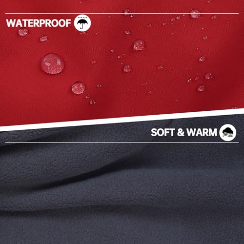 Hjyokuso Hundemantel Dackel, Winddichter Wasserdichter Wintermantel Für Dackel Hunde, Hundejacke Für Große Hunde, Hundemantel Winter Mit Bauchschutz Und Leinenloch, Winterjacken Für Hunde - Rot