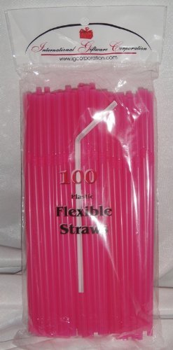 IGC 1,000 pitillos flexibles color rosa miniatura 1
