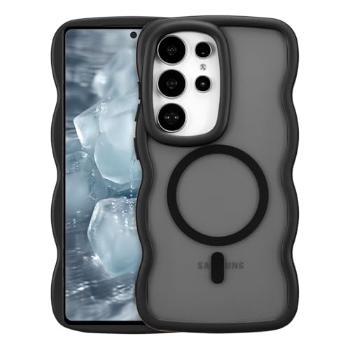 RALEAVO Magnetisch Hülle für Samsung Galaxy S24 Ultra, Kompatibel mit Magsafe Wellen Niedlich Handyhülle Transluzente Ma...