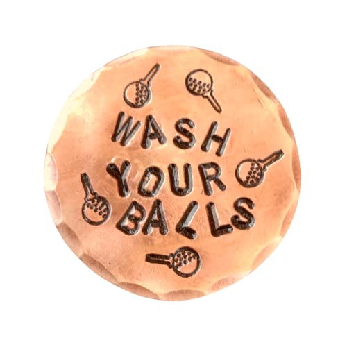 Wash Your Balls Hand Stamped Copper Golf Ball Marker By Sunfish #TOP16