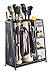 Suncast Vertical Utility Storage Cabinet with 4 Adjustable Shelves, Taupe/Blue