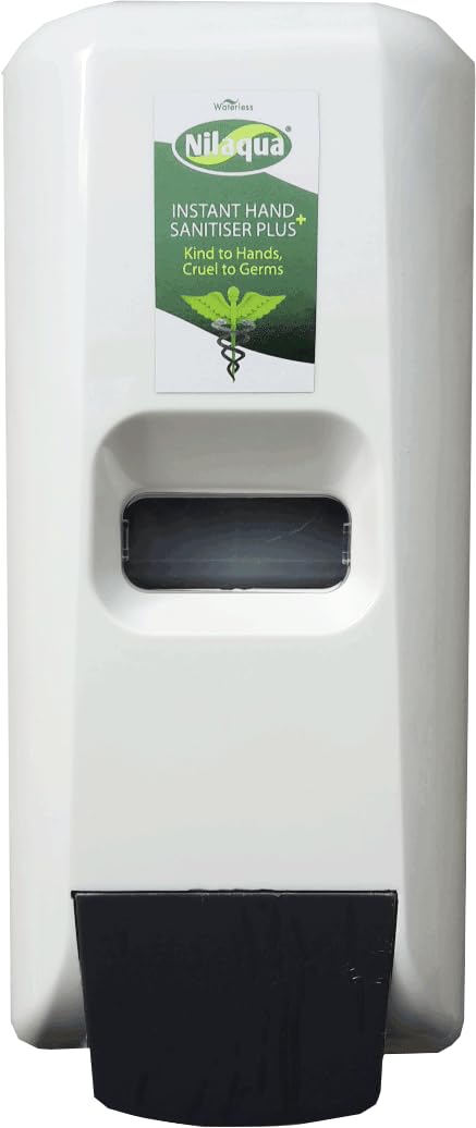 Nilaqua Foaming Sanitiser Dispenser With Refillable Cartridge For Use With 5 Litre Refill. Hand Operated 1000ml Dispenser.