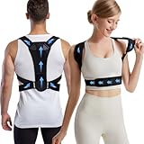 Prety Correttore Posturale Spalle Schiena per Uomo e Donna,Busto Correttore Posturale Regolabile e Traspirante,Efficace Fascia Lombare Supporto Schiena per Alleviare Dolore a Collo e Lombi