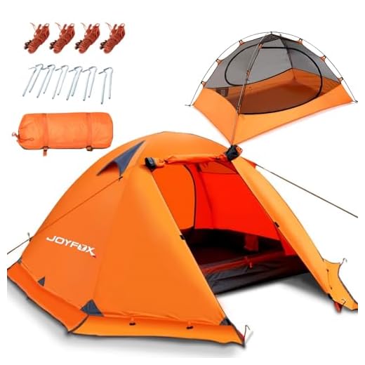 JOYFOX Barraca de Camping 2 Pessoas RAINFLY Alumínio Ultralight Upf 50 Coluna D'água de 3000mm (Laranja claro, 2 Pessoas)
