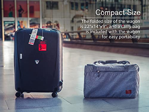 Ever Advanced Foldable Into Bag Travel Wagon Stroller For 2 Kids & Cargo, Collapsible Toddler Wagon With Removable Canopy, Adjustable 5-Point Harness, Lightweight Carry-On Stroller For Airplane #TOP1