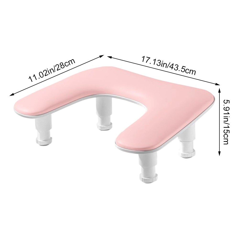 Cuscino poggiabraccia per manicure, U Shaped Nail Arm Rest PU Leather Multicolor for Art Salon(Pink)