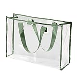 透明バッグ ビニールバッグ 大容量 トート pvc 汚れにくい 防水 手提げ 持ち運び 男女兼用 軽量 クリアバック 小物入れ 洗面用具 コスメ収納 ビーチ 水泳 温泉 旅行 ハロウィン 出張 推し活 かばん 47×15×35cm