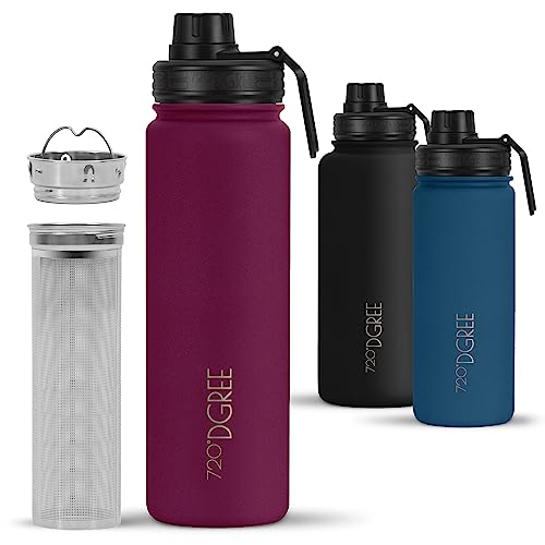 720°DGREE Vaccum Insulated Water Bottle + Infuser “noLimit“, 710ml, Leakproof, BPA-Free, Thermo Stainless Steel Flask