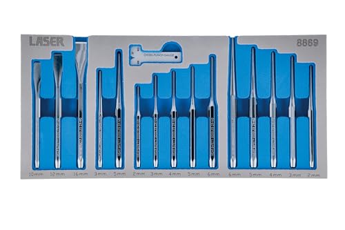 Laser 8869 Punch & Chisel Set 16pc, Multi - Image 2