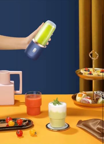 Image of Portable Blender Juicer with Travel Bottle, Personal Size Smoothie Maker, USB Rechargeable