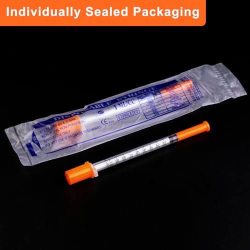 Jeringas de 30 g con embalaje sellado individual y aguja fija de 8 mm para líquidos, 20 unidades 6