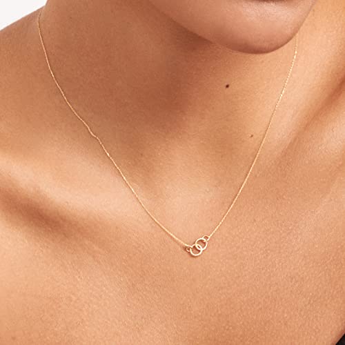 Gelin Interlocking Circle Necklace in 14K or10K Solid Gold | Real Gold Necklace for Women2