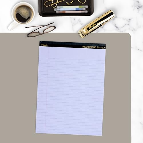 Cambridge Limited Perforated Writing Pad, 8.5 X 11 Inches, Wide Ruled, 50 Sheets, Orchid, 3/Pack (59810) Orchid image 5