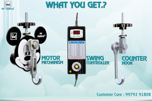 Image of My Cradle Electric Cradle Motor Digital Timer 15 min to 9.45 hrs. First Time in India Time and Speed Adjustable Kit 20kg Load, For New Born Baby-Mickey Mouse (Only Automation Kit)(Cradle not Included)