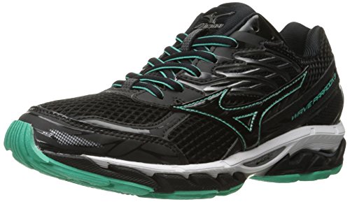 Mizuno Women's Wave Paradox 3 Running Shoe, Black-Electric Green, 8 B US