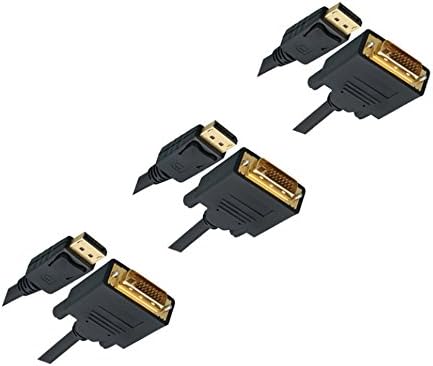 2 Pack, 15 Feet DisplayPort to DVI Video Cable, DisplayPort Male to DVI Male, CNE461774
