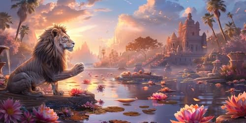 Diamond Painting Lion Mâle 5D broderie diamant kit complet adulte 40x80cm