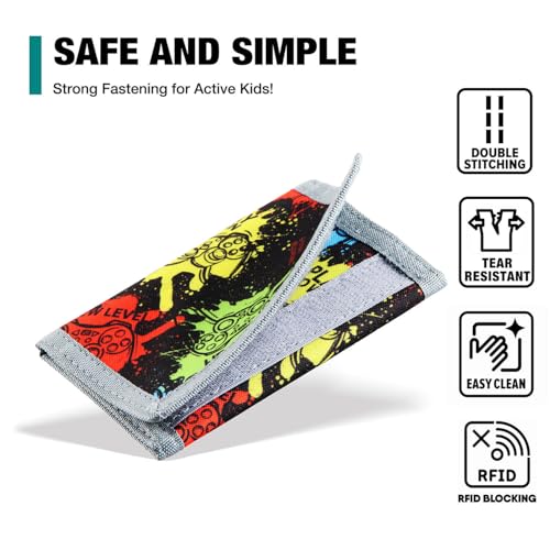 Image of Kids Wallet for Boys Ages 4-12, Gamer Wallet with Coin Pocket, Novelty Gift for Christmas /Birthday