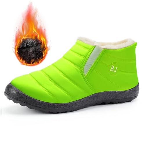 Winter Boots for Women Waterproof,Womens Ankle Furry Fluffy Plush Lined Snow Shoes Slip On Warm Winter Boot for Women Slip On Outdoor Booties with Non Slip Sole4