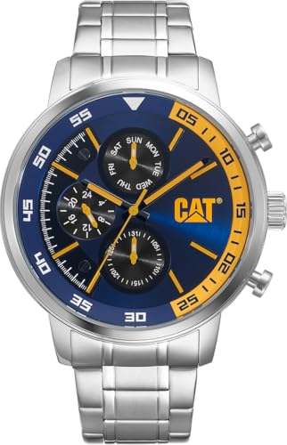 La mejor comparación de Caterpillar Reloj los más solicitados. 50 CAT Reloj para Hombre, Analógico, Brazalete de Acero, Movimiento de Cuarzo, Resistente al Agua 100M, Clásico, Caja Redonda, Plata