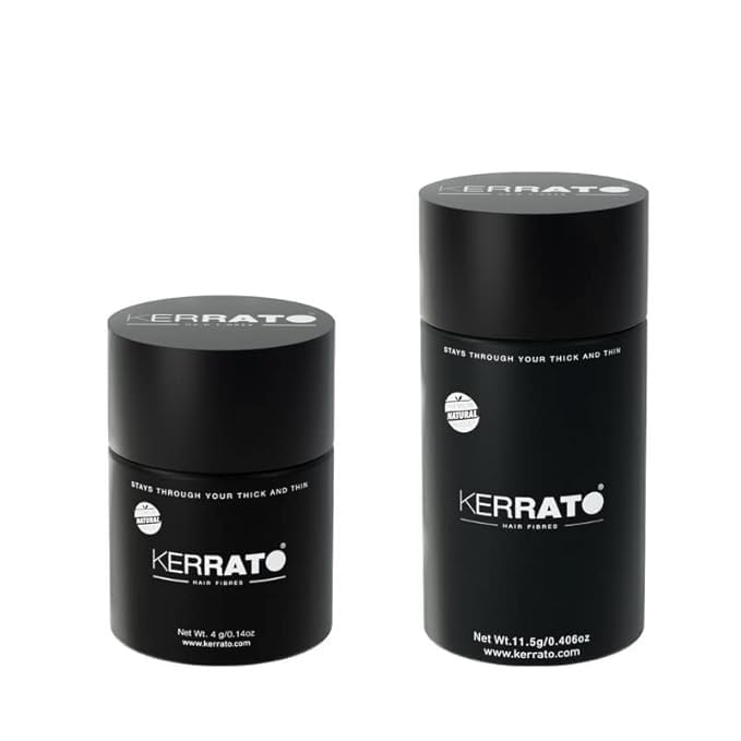 Kerrato Hair Fibres for Thinning Hair (Medium Brown) Natural - 4g + 11.5g | Conceals Hair Loss in 10 Seconds | Natural Hair Thickener & Fibers for Men & Women-image-10