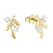 Produktbild Amor Ohrstecker für Damen, Gold 585, Zirkonia Blatt