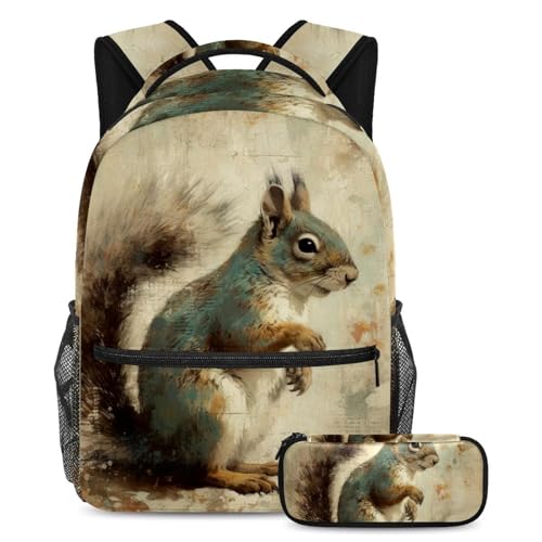Sac à dos motif écureuil vintage pour retrouver le plaisir d'une allure confiante