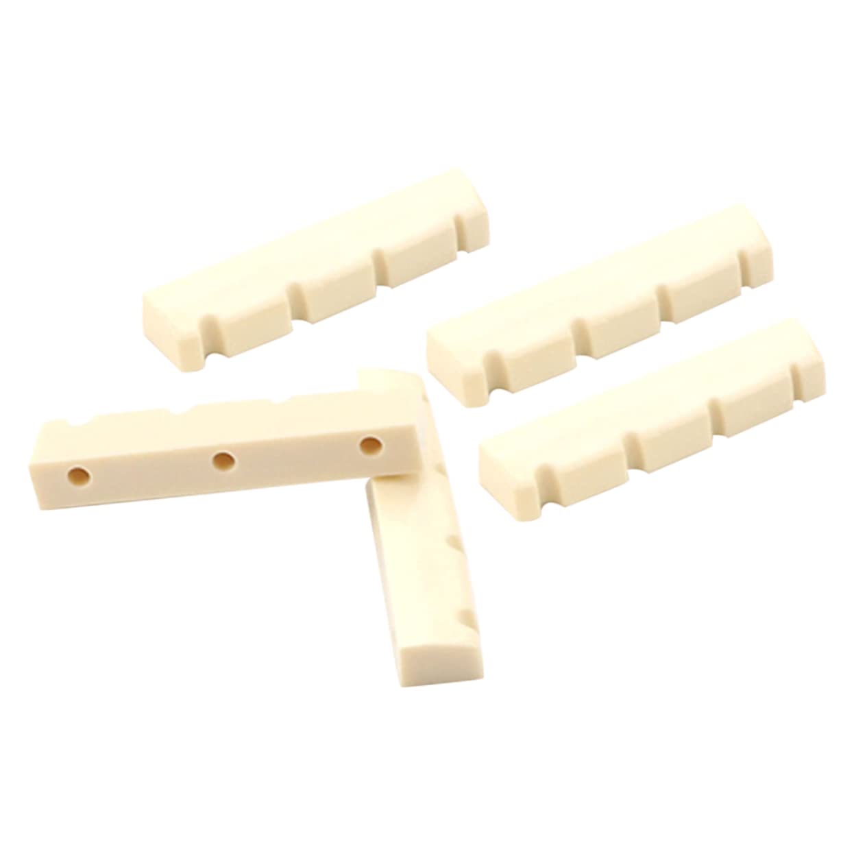 FAVOMOTO Guitar Nut for Electric Bass 5pcs Pre-slotted Guitar Nut Bass String Accessories Improve Tone Vibrations Guitar Hardware Present