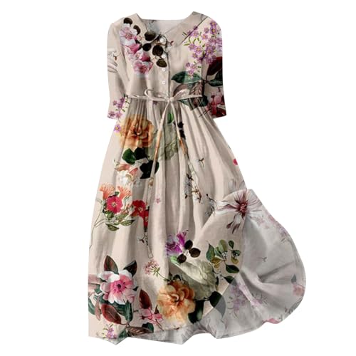 Sale Angebote Kleider Damen Sommerkleid Damen Freizeit Lockere Strandkleid Damen Sommer Casual Mode Floral Gedruckt Sommerkleid Damen Lang Maxikleid Damen Sommer Abendkleider Damenkleider Sale