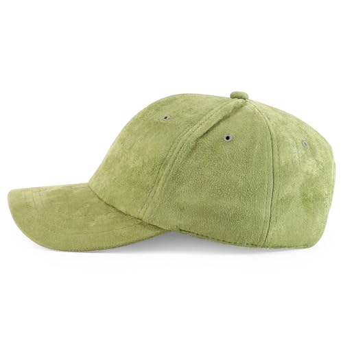 Image of Trendy Apparel Shop Plain Faux Suede Leather Adjustable Structured Baseball Cap
