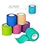 FriCARE Self Adhesive Bandage Wrap, Medical Tape in First Aid Kit, Cohesive Bandages for Wounds Sport Vet, FSA/HSA Eligible, 2 Inches X 5 Yards 6 Rolls, Rainbow