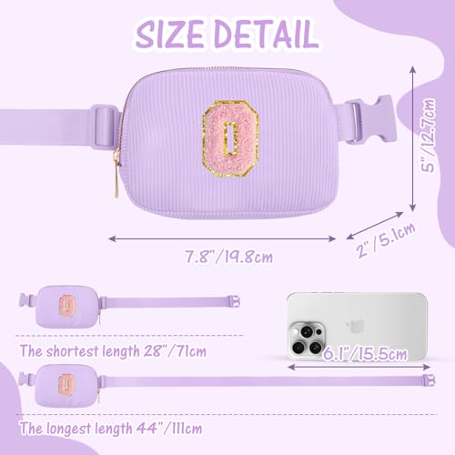 Image of Gitus Initial Fanny Pack Belt Bag Crossbody Bag for Teen Girls Birthday Gifts - Trendy Stuff Personalized Gifts Preppy Stuff (Lavender-O)