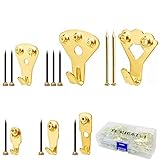 TERMATH 245 Pack Picture Hangers Kit, Heavy Duty Professional Photo Frame Hooks with Nails, 6 Sizes, Supports 10-100 lbs, Perfect for Home / Office Decoration
