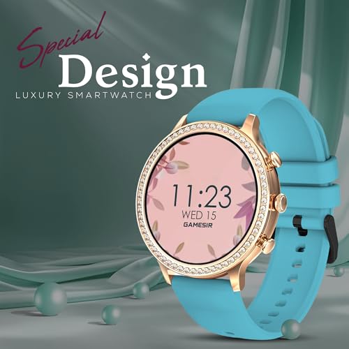 Image of GameSir GenDiva Smartwatch for Women with Bluetooth Calling, 1.69 inch AMOLED Display, 100+ Sports Modes, Health & Sleep Monitor, Voice Assistant, IP68 Waterproof, Long Battery Life,(SkyBlue)