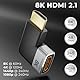 deleyCON 2 Stück HDMI Adapter Kupplung Verbinder 8K@60Hz / 4K@120Hz UHD Aluminium HDMI 2.1 ARC HDR10+ Dolby Vision VRR ALLM 48Gbps Rechts/Links Gewinkelt Grau Schwarz