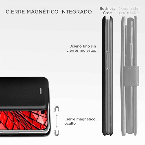 Funda iPhone 15 ONEFLOW negra plegable con tarjetero de silicona 6