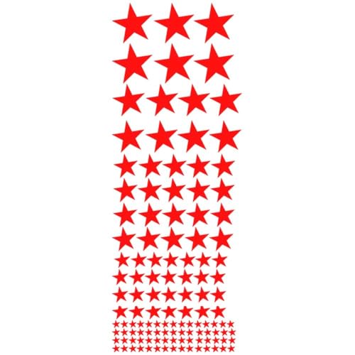 Assortiment de 122 Gommettes autocollantes en forme d'étoiles - Rouge, Assortiment