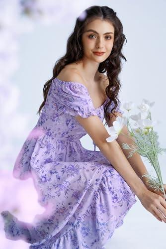 Image of Scarlet Darkness Corset Dresses for Women Summer 2026 Floral Wedding Guest Chiffon Sundress
