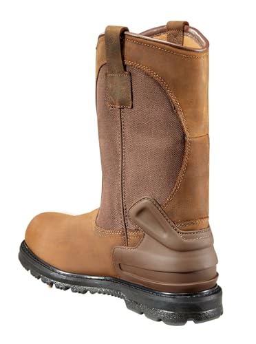 Image of Carhartt Men's Heritage WP 11 inch Steel Toe Wellington | 100% Leather, Abrasion-Resistant, Safety Toe & Cushioned PU Comfort, Waterproof, Electrical Hazard Protection