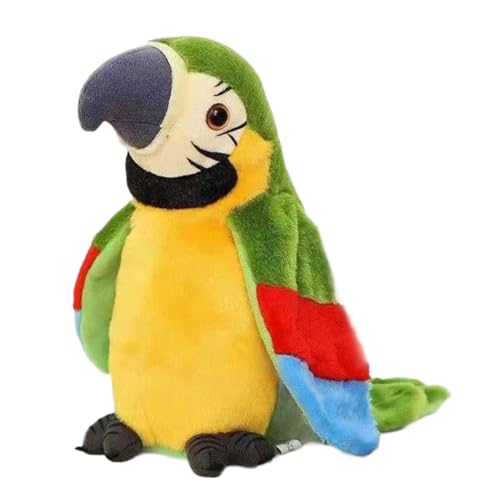 子供用鳥のおもちゃ,鳴き声を上げる鳥の猫用おもちゃ 羽ばたきと音楽付き インタラクティブな電子ペット 子供のエンターテイメントやデスク飾り 棚展示に最適 - リアルな電子動物 子供 ペット 遊び プレゼント 誕生日 パーティー デスク飾り